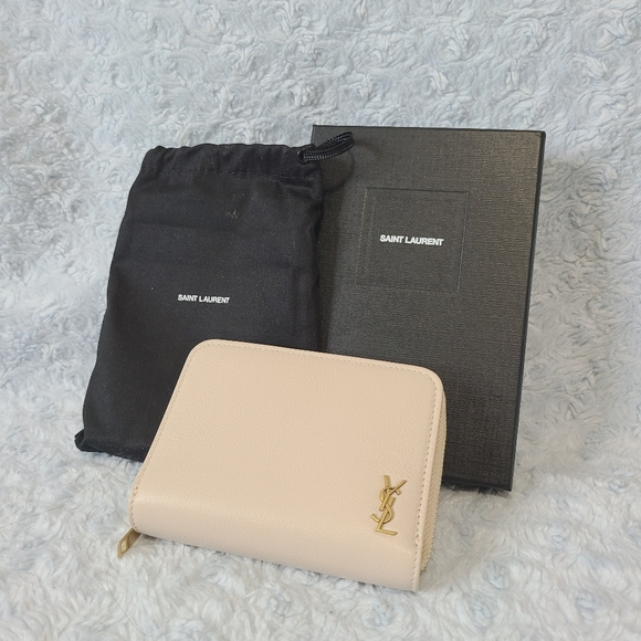 YSL Saint Laurent Beige Tiny Monogram Bi-Fold Wallet - Picture 12 of 12